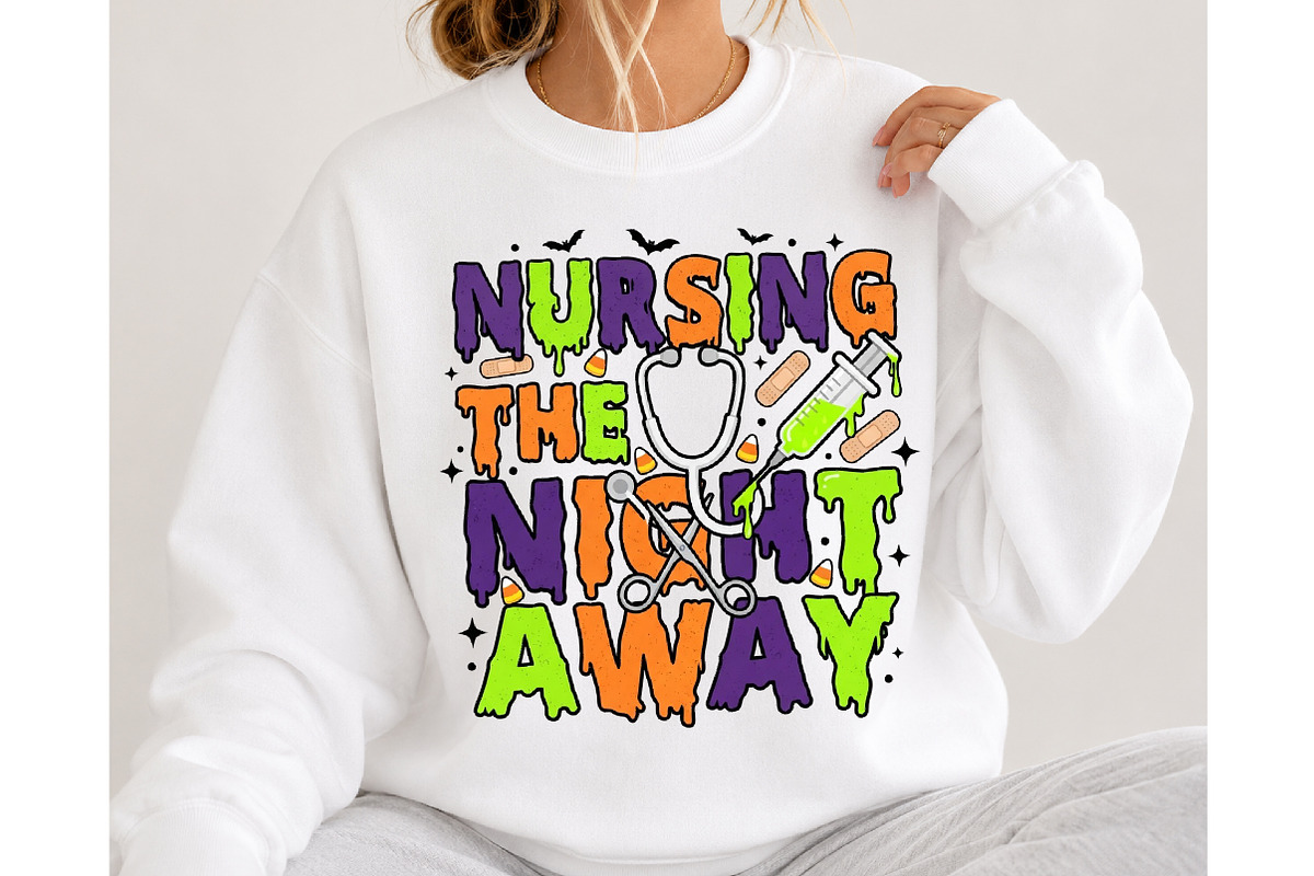 Nursing the Night Away Halloween PNG, a Seasonal Illustration by DreamCafeArt (Photo 4 of 7)