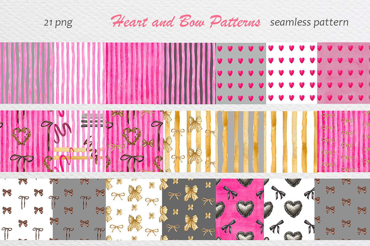 Hand Drawn Love Heart Bow Bundle, a Decorative Illustration by Fresh art by Larysa (Photo 3 of 13)