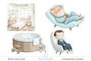Cute Spa Relaxation Clipart Set, an Illustration by MockupWizard (Thumbnail 3 of 5)