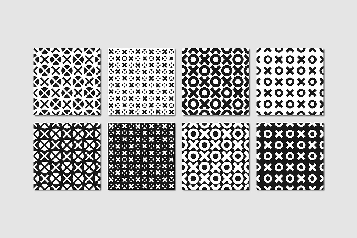 Tic Tac Toe - 8 Seamless Patterns, a Pattern Graphic by Tustan (Photo 2 of 3)