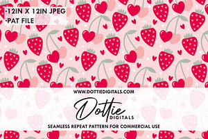 Fruity Hearts Repeat Pattern