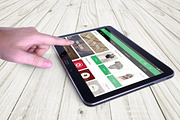 Tablet in Hand Mock Up, an iPad Mockup by Qaleb Studio (Thumbnail 7 of 11)
