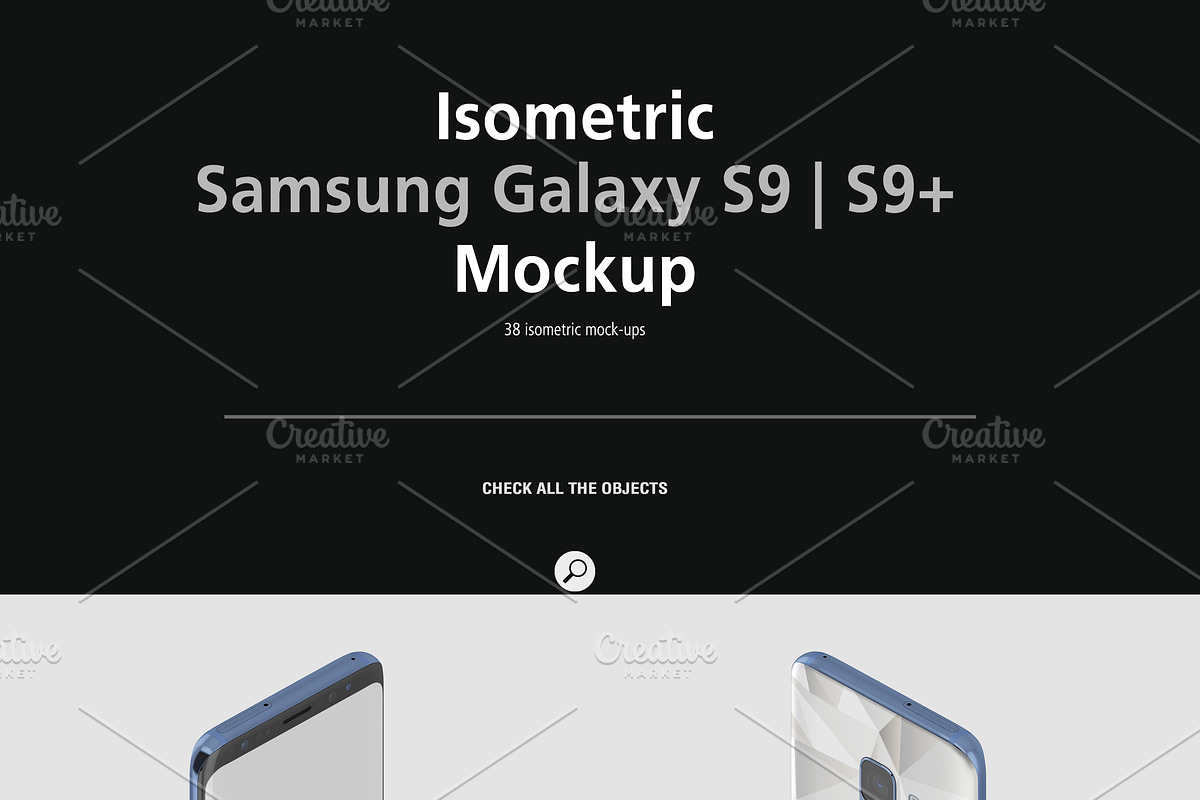 Samsung Galaxy S9 | S9+ Mock-up, an Android Mockup by IsometricWorld (Photo 5 of 6)
