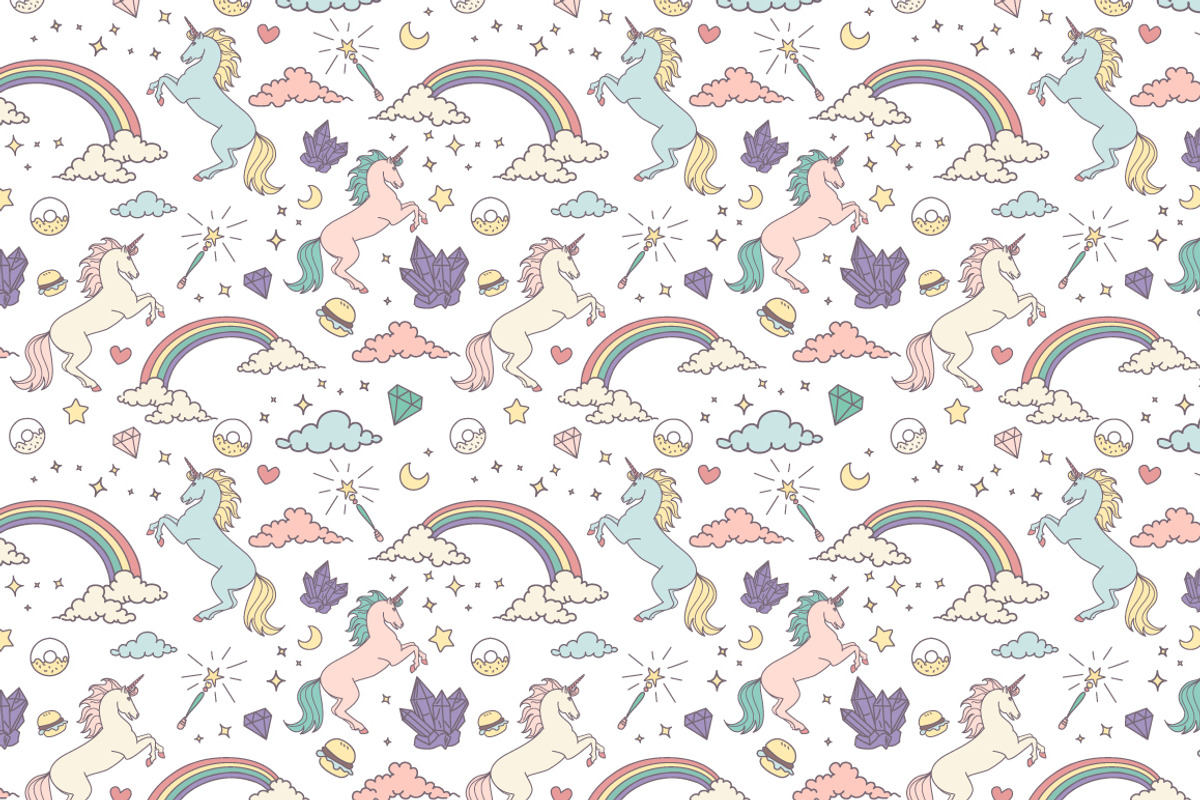 Unicorn Clip Art & backgrounds, an Animal Illustration by GraphicMarket (Photo 4 of 6)