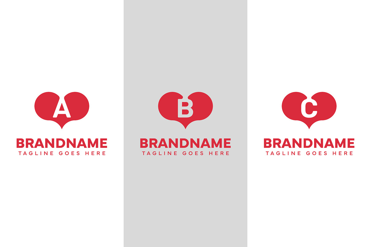 Letter A B C Love Logo Set, a Branding & Logo Template by Pray Art Design Studio