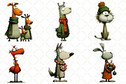 Hand Drawn Christmas Animals Clipart, an Illustration by Black Bird Studio (Thumbnail 4 of 6)