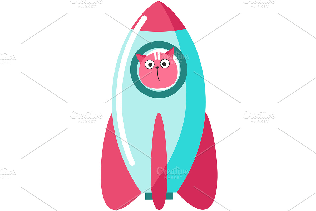 Space cat astronaut in spaceship, an Animal Illustration by SiberianArt