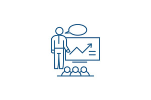 Business Presentation Line Icon