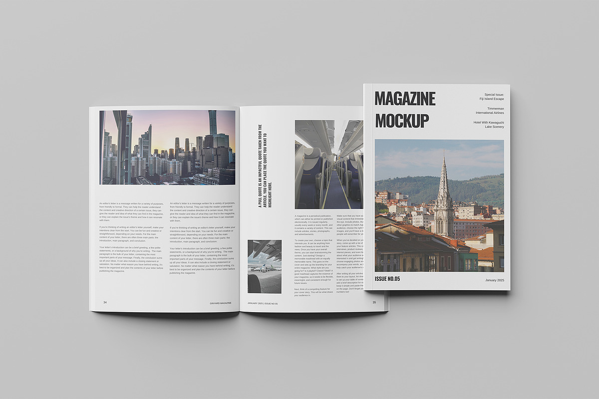 Magazine Mockup, a Books & Magazine Mockup by graphictime (Photo 3 of 6)