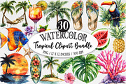 Tropical Clipart Bundle, an Illustration by Designking (Thumbnail 1 of 5)