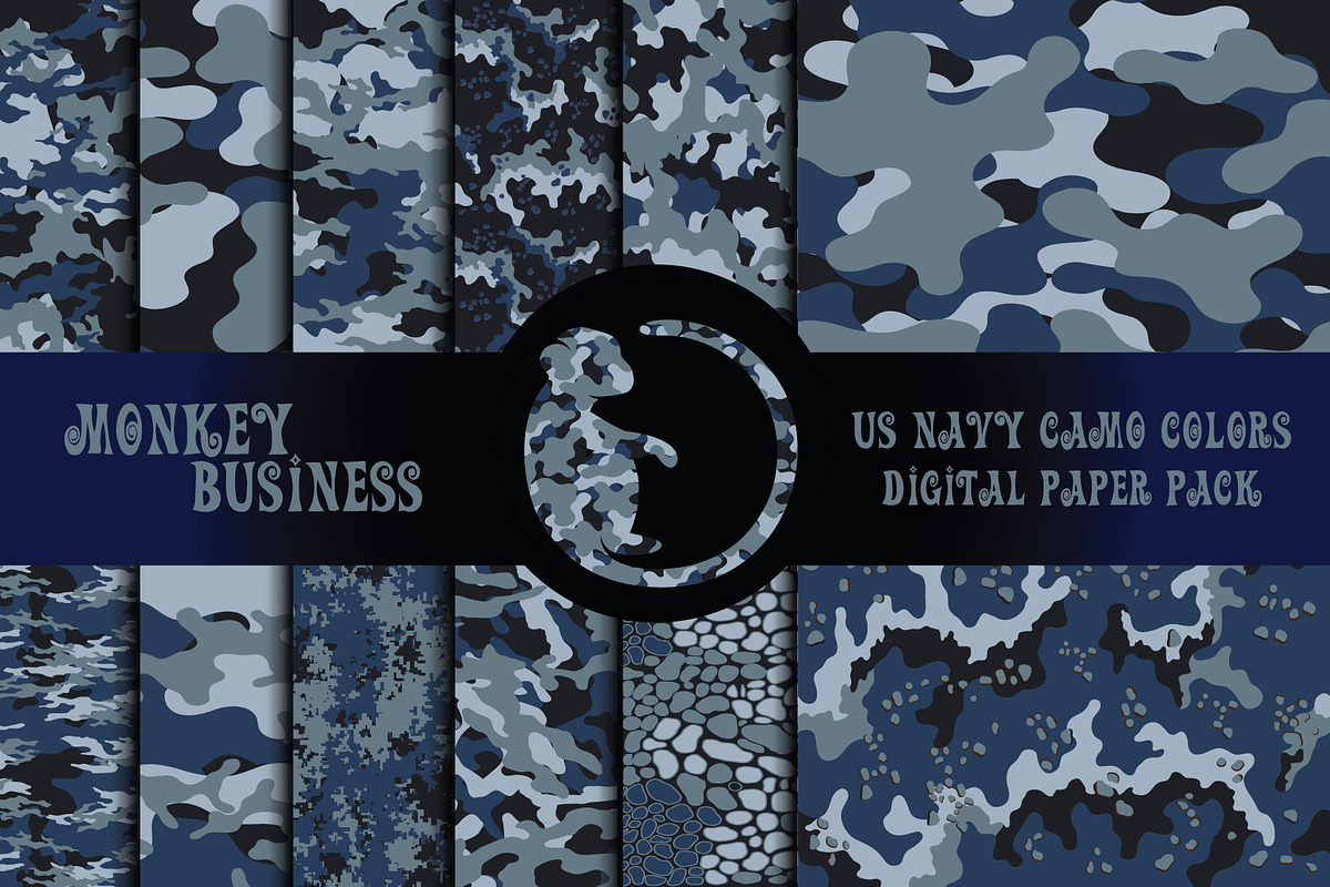 Blue army camouflage pack,Army print, a Pattern Graphic by Monkey Business (Photo 1 of 7)