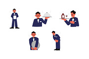 Waiter Man Character Vol 1, a Work Illustration by SLAB! Design (Thumbnail 2 of 3)