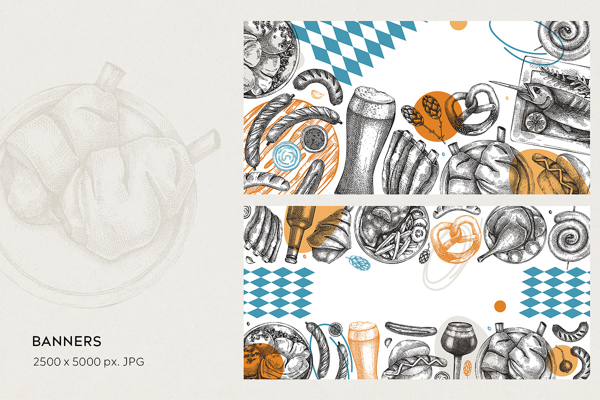 Oktoberfest German Food Vectors, a Food Illustration by Yevheniia (Photo 8 of 13)