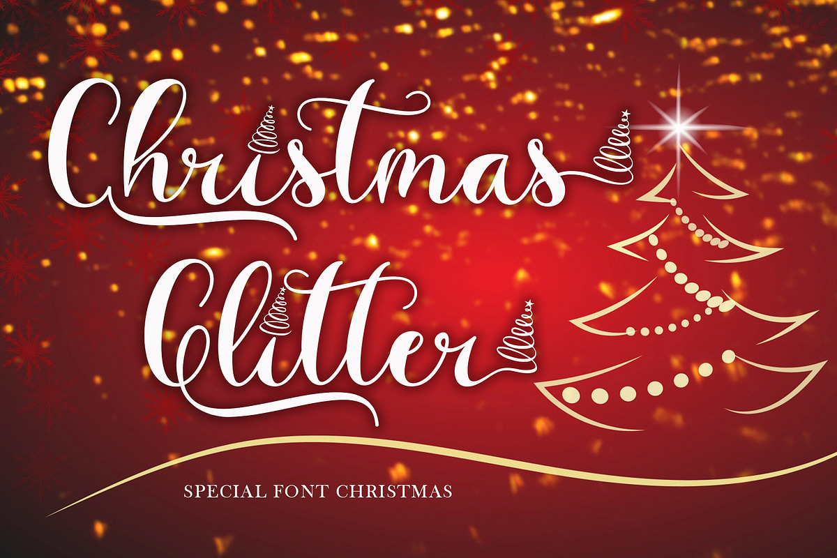 Christmas Glitter, a Script Font by Yoga Letter (Photo 1 of 8)