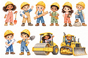 Construction Vehicles Clipart, a Transportation Illustration by Villa 11 Estudio (Thumbnail 3 of 9)