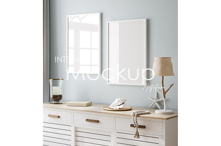 Frame mockup in home interior, a Household Mockup by Artjafara