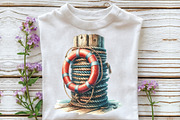 Watercolor Nautical Beach Clipart, an Illustration by CraftArtStudio (Thumbnail 3 of 6)
