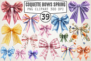 Coquette Bows Spring Clipart Bundle, an Illustration by RobertsArt (Thumbnail 1 of 6)