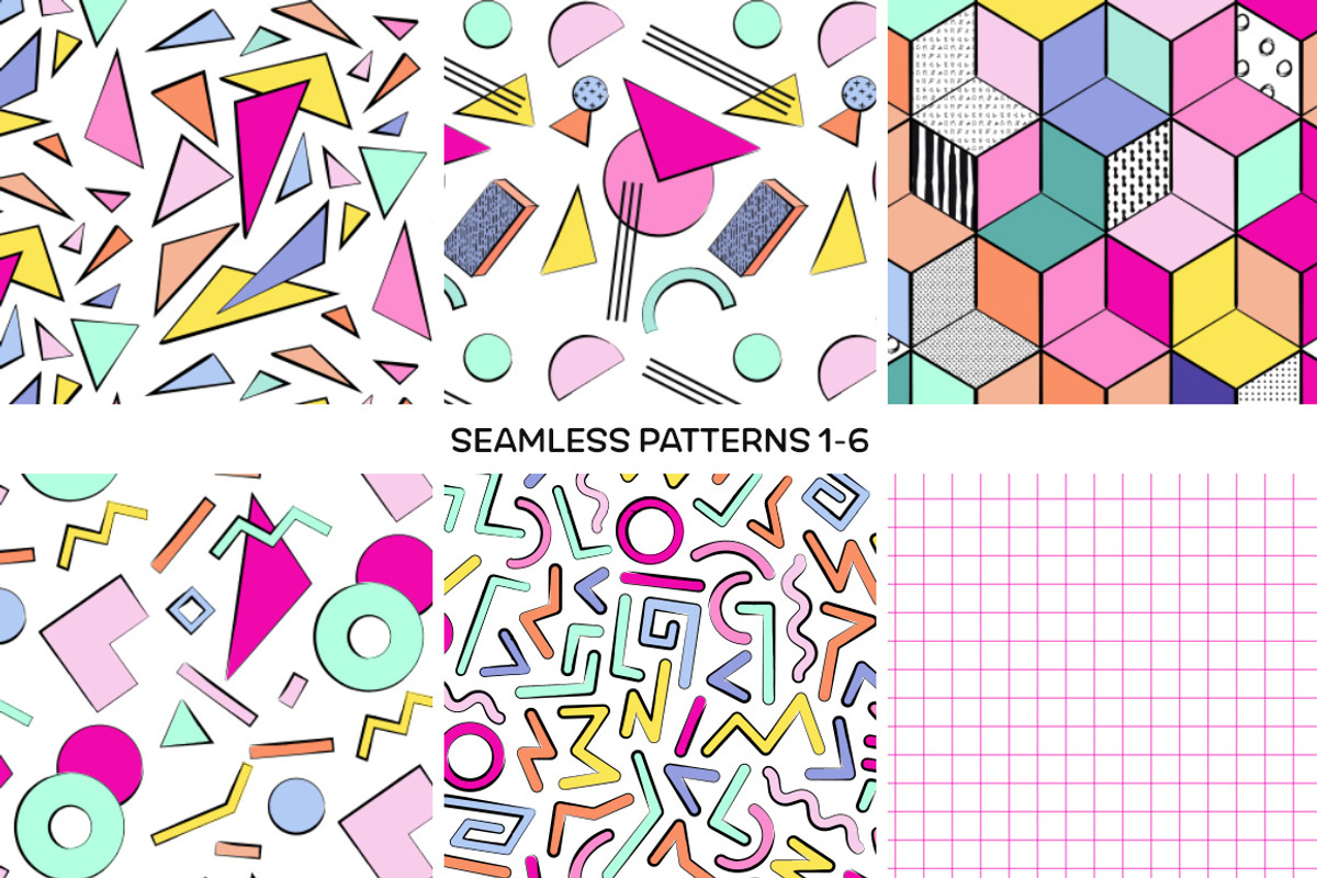 Memphis Design Patterns and Shapes, a Pattern Graphic by Pulpixel Design (Photo 3 of 15)