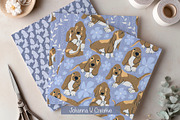 Basset Puppy Floral Patterns, an Illustration by Johanna V. Creative (Thumbnail 2 of 9)