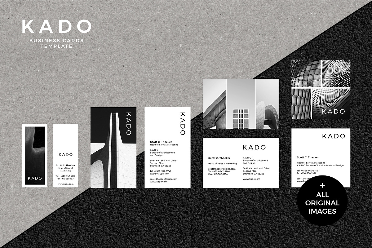 K A D O Business Cards Template, a Business Card Template by Kovy (Photo 1 of 10)