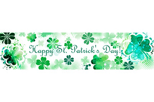 Horizontal banner with text Happy St, a Texture Illustration by Nenahliadava Design