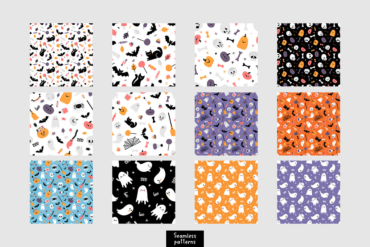 Happy Halloween. Clipart, patterns, a Seasonal Illustration by Helen Sko (Photo 5 of 8)
