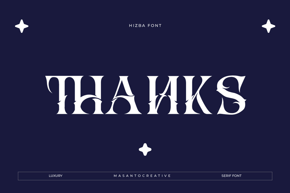 Hizba – Luxury Ornamental Serif Font, a Serif Font by kangfont Studio (Photo 10 of 10)