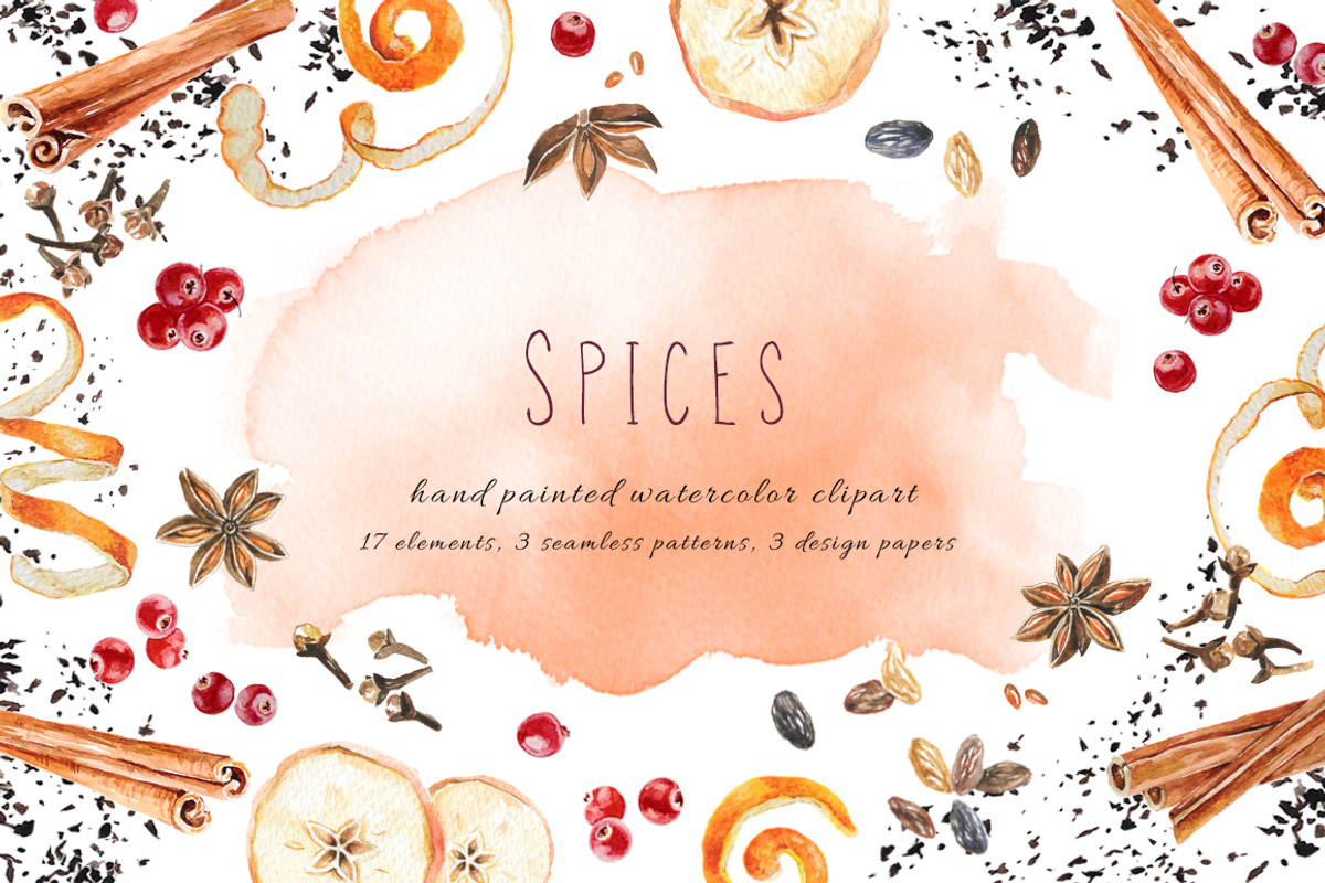 Spices watercolor set, an Illustration by PS_patterns (Photo 1 of 4)