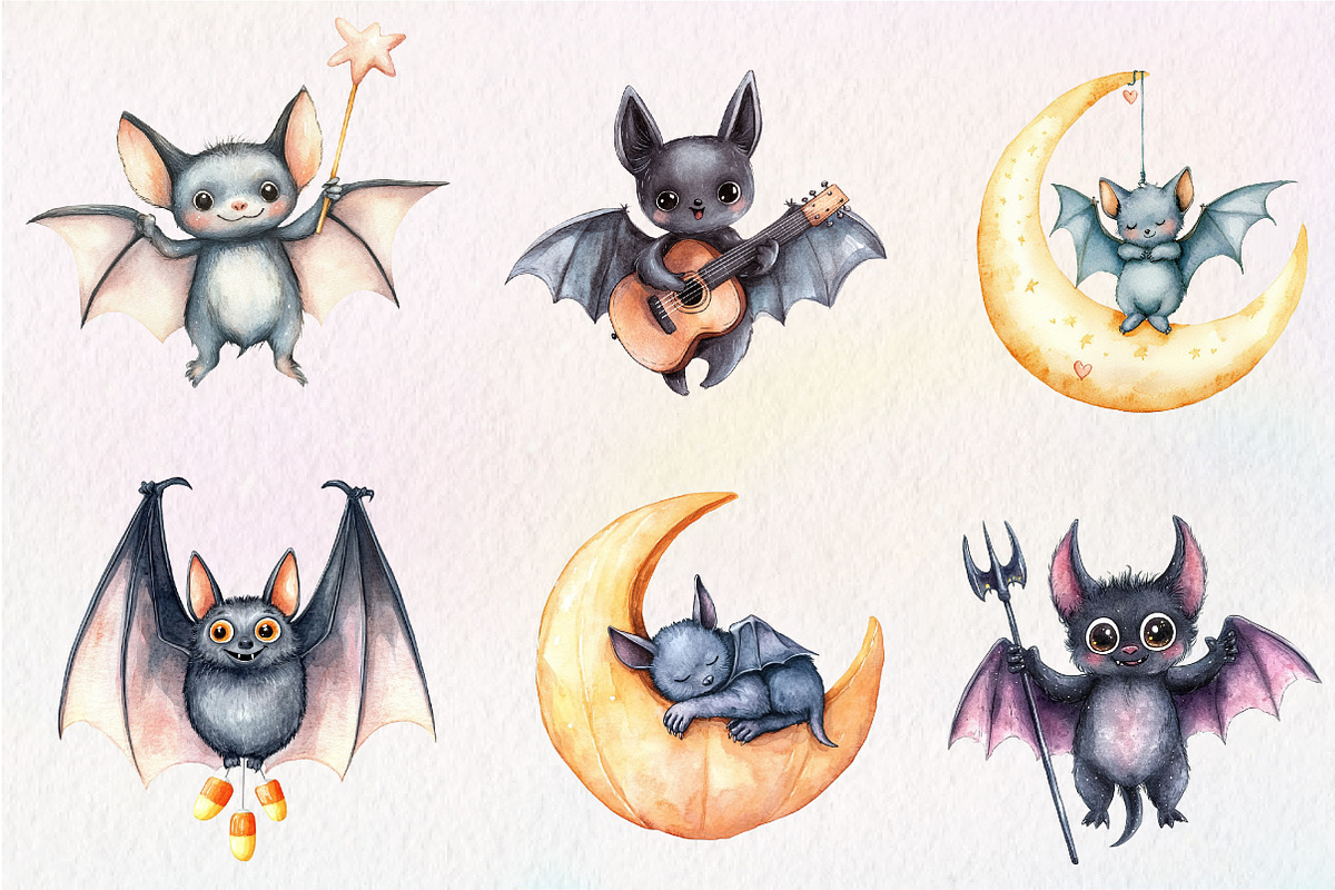 Quirky Halloween Black Bats Clipart, an Illustration by CreationArt (Photo 5 of 5)