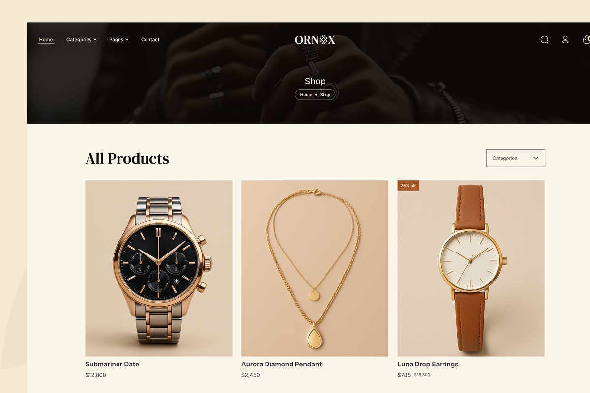 Ornox - Jewelry Store HTML Template, a HTML Template by TNCFlow (Photo 3 of 5)