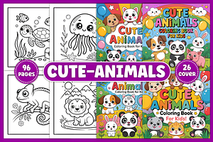 Cute Animals Coloring Book for Kids, an Animal Illustration by Coco Bloom