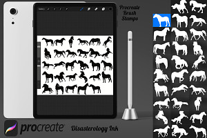 Horse Silhouettes Set 1 Procreate