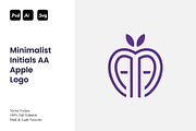 Minimalist Initials AA Apple Logo, a Branding & Logo Template by Luxury Logos (Thumbnail 1 of 4)