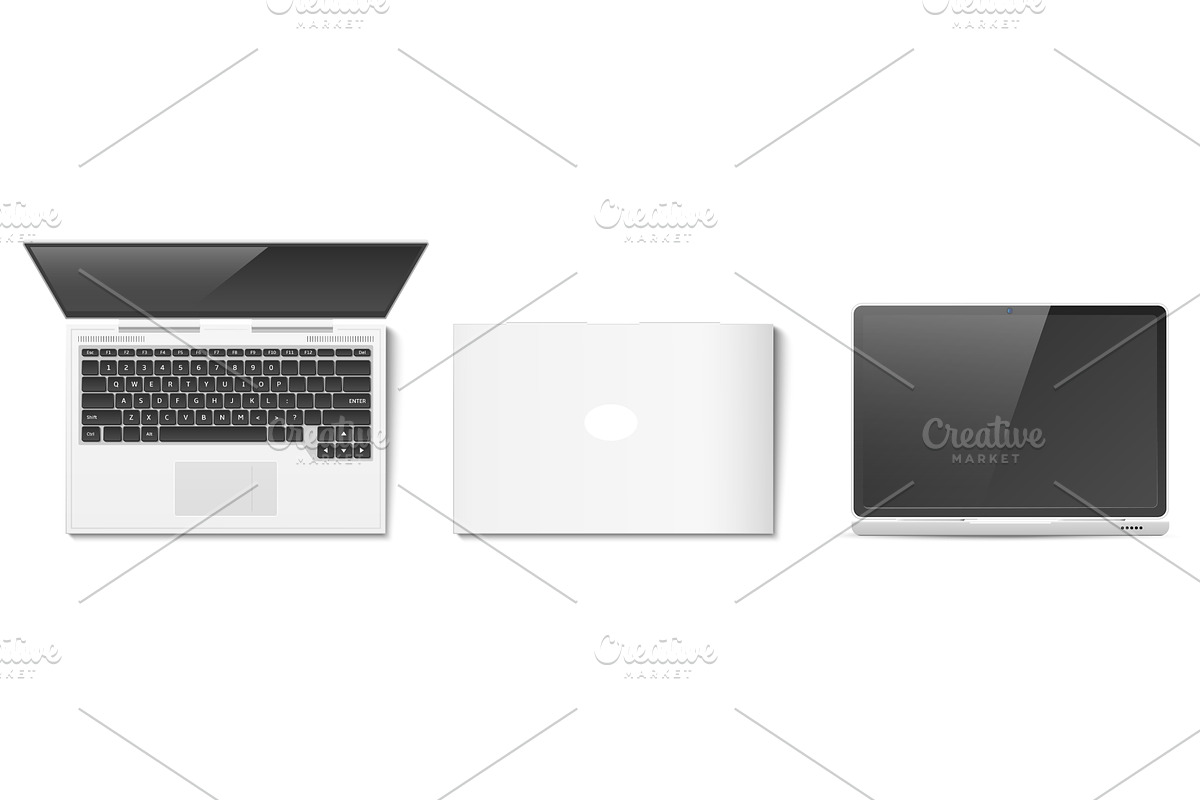 Realistic laptop mockup front and, a Technology Illustration by Vectorbuum