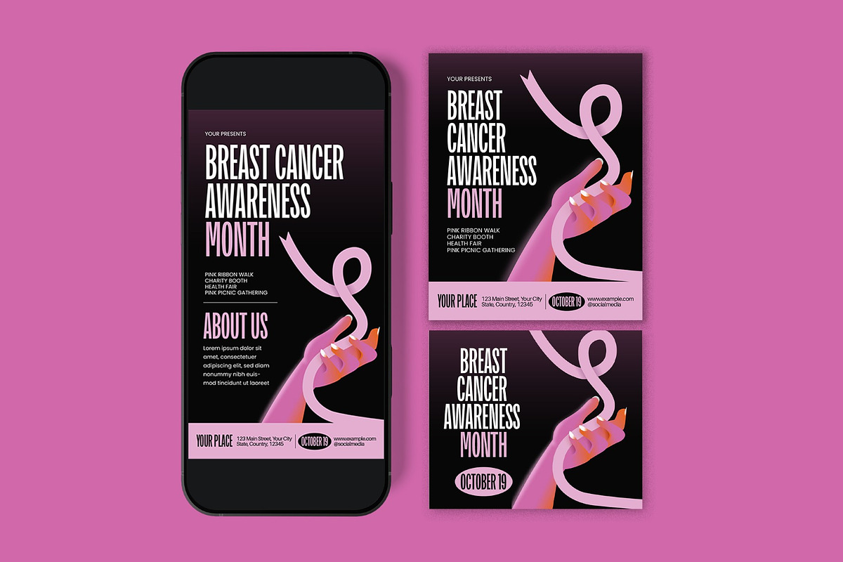 Breast Cancer Awareness Month Flyer, a Flyer Template by graphicook (Photo 3 of 3)