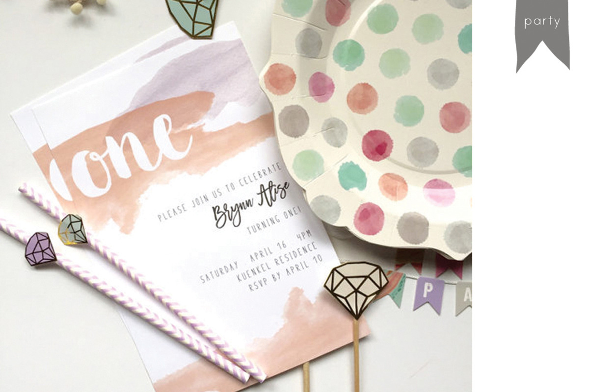 BIRTHDAY | watercolor invitation, an Invitation Template by Love Designs Co. (Photo 3 of 3)