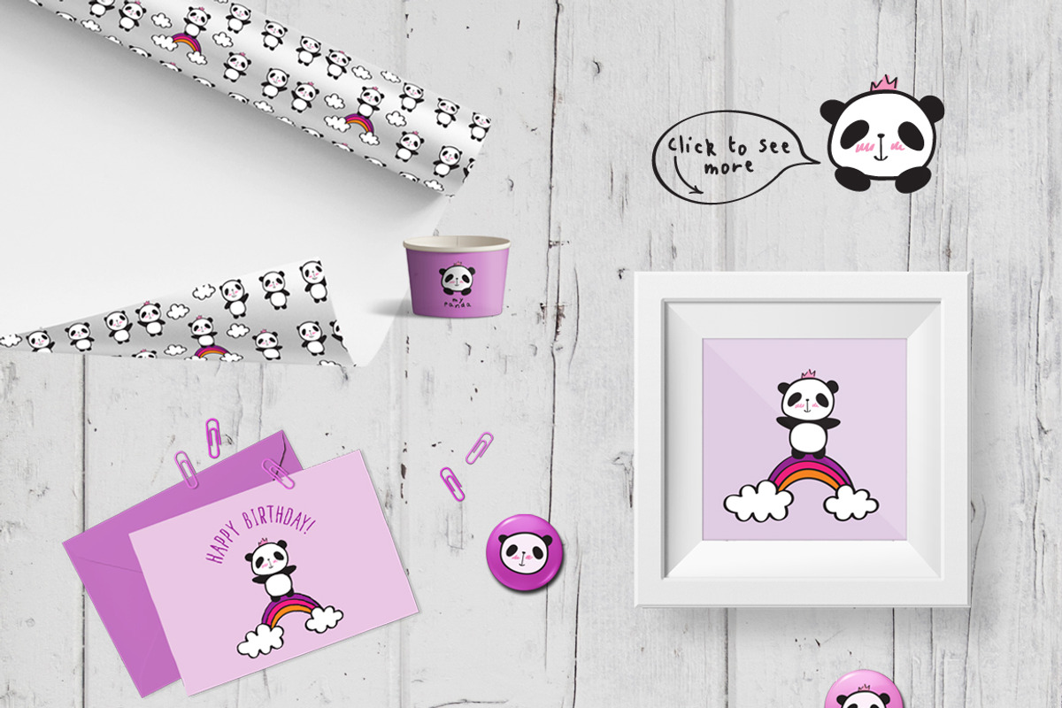 Little cute pandas, an Animal Illustration by Tkoko vectors & patterns (Photo 6 of 6)