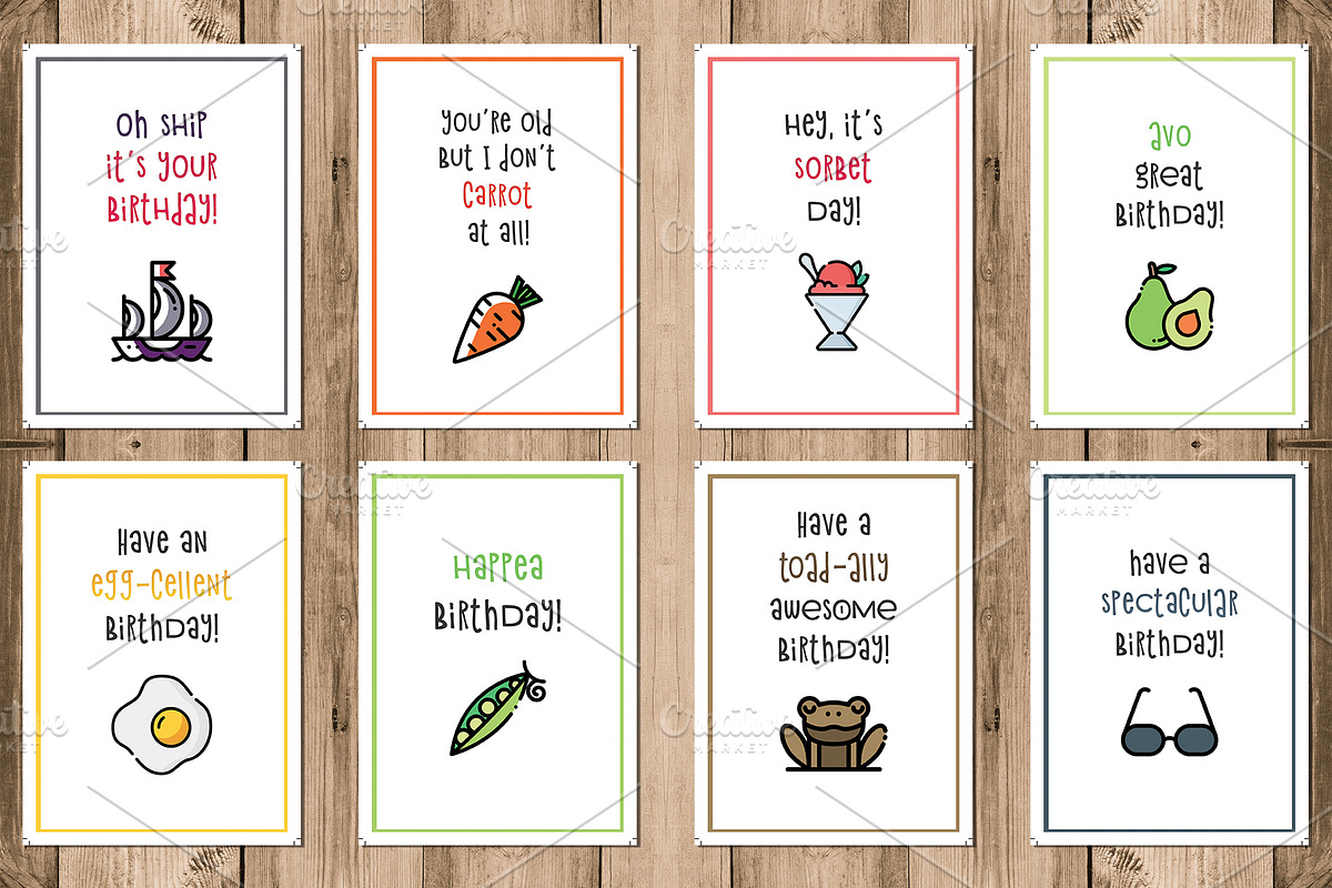 8 Birthday Cards, a Card Template by Cyrah's Collection (Photo 3 of 3)