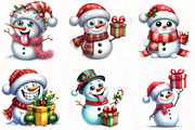 Christmas Snowman Clipart, an Illustration by OK Design (Thumbnail 5 of 5)