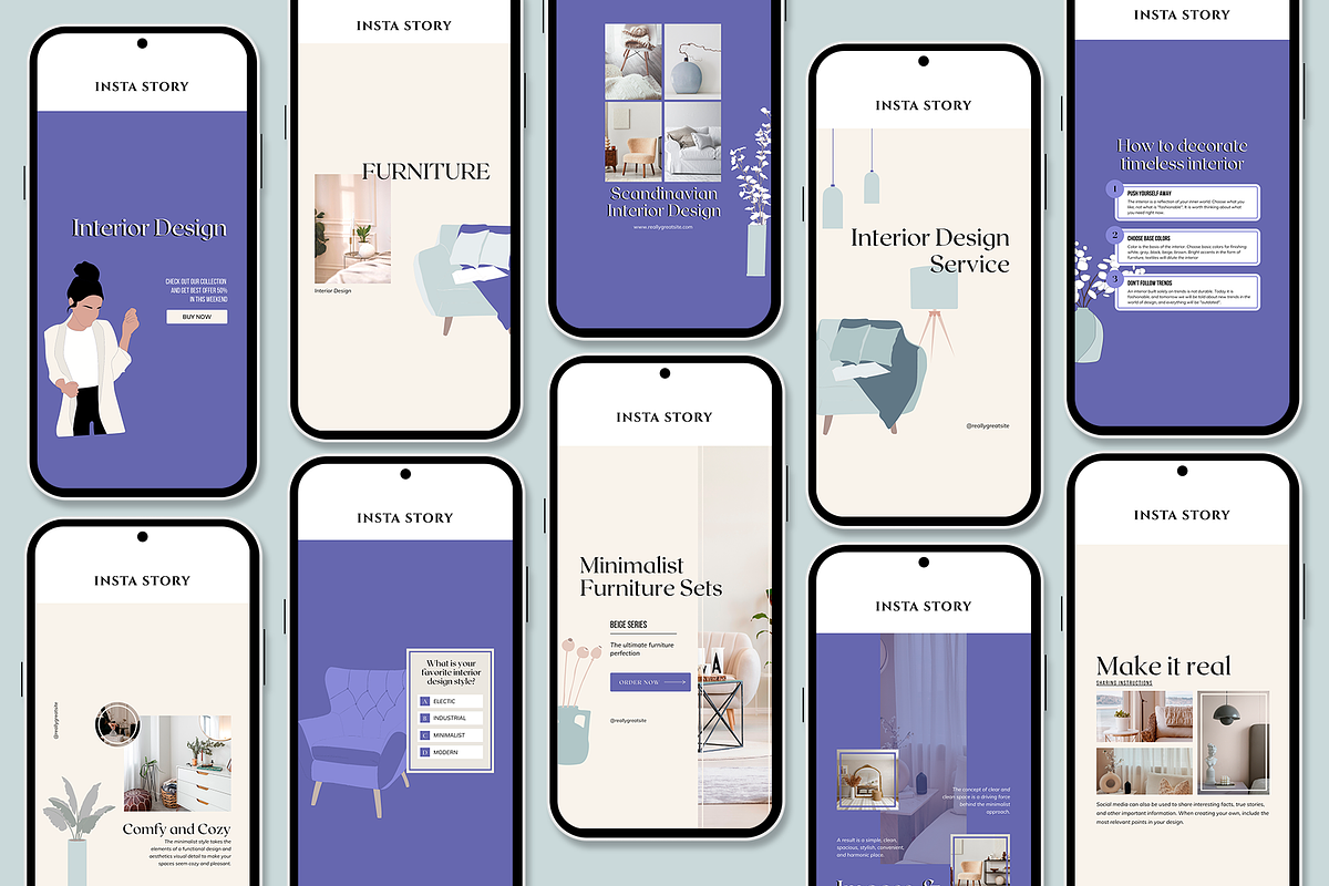 100 Instagram for Interior Designer, a Social Media Template by Lafnaeri