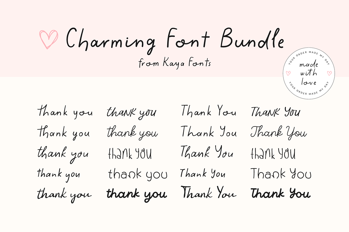Handwritten Font Bundle - Charming, a Handwritten Font by Kaya Fonts (Photo 11 of 20)