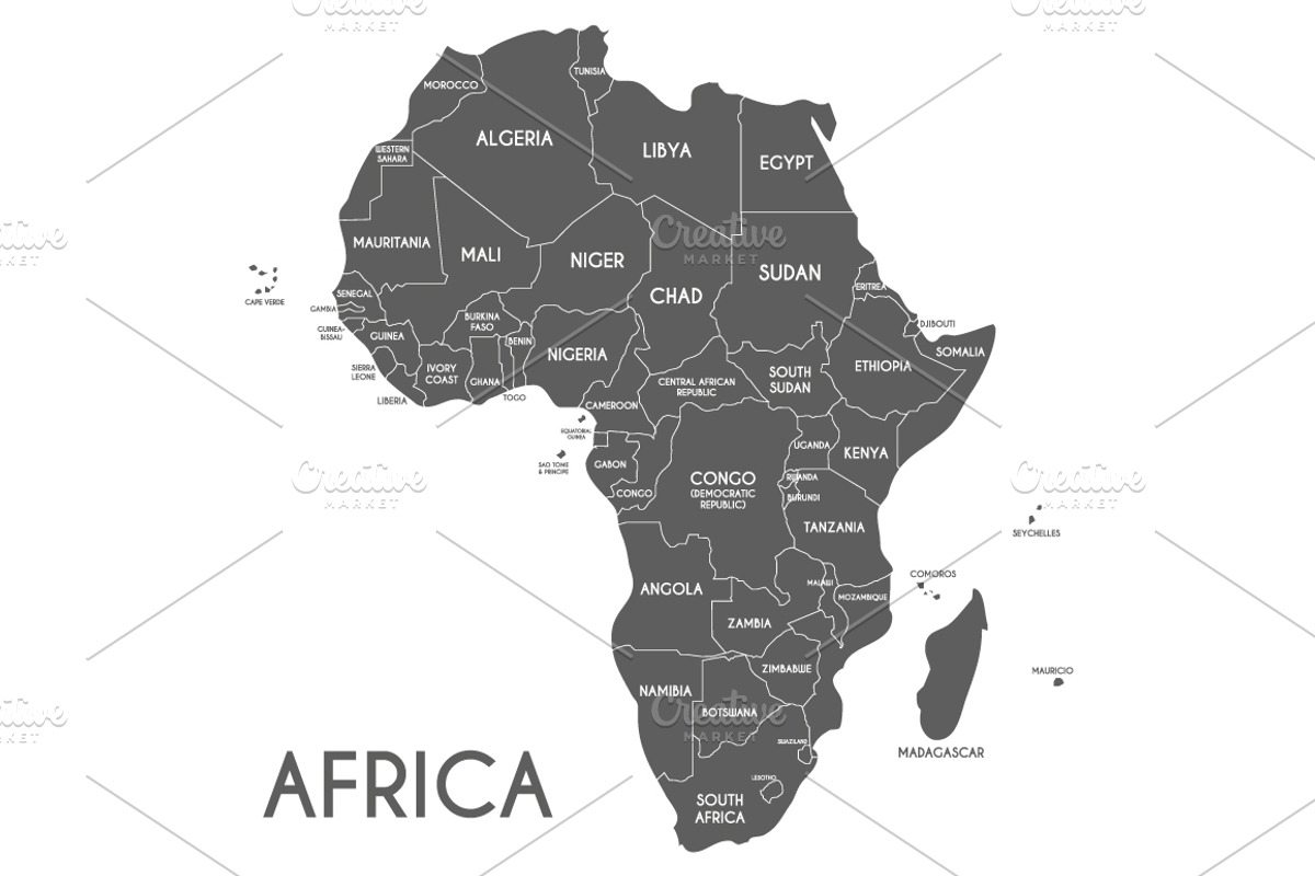 3x B&W Africa Maps, an Education Illustration by asantosg (Photo 1 of 4)