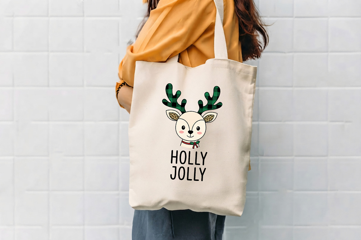 Holly Jolly Christmas Reindeer PNG, a Seasonal Illustration by CrexoraLab (Photo 4 of 4)