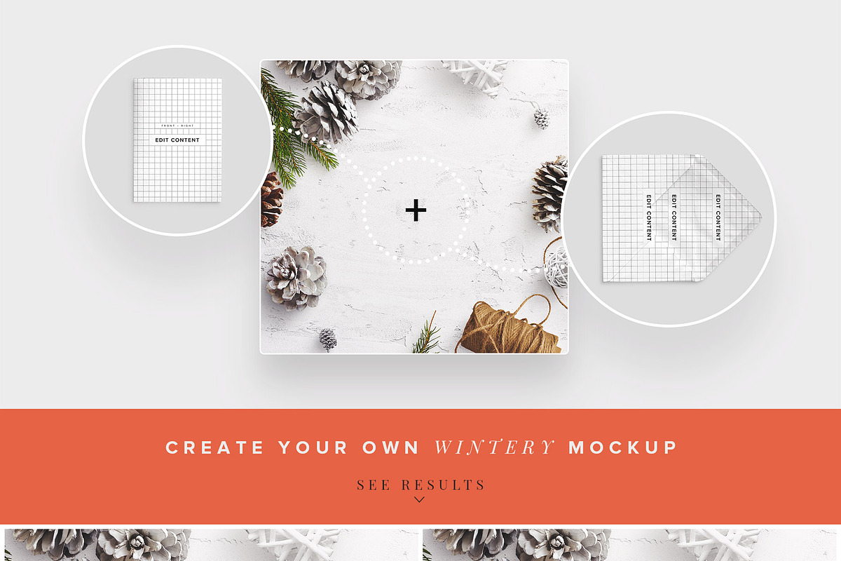 Winter Scene Creator Bundle, a Books & Magazine Mockup by Custom Scene (Photo 4 of 32)