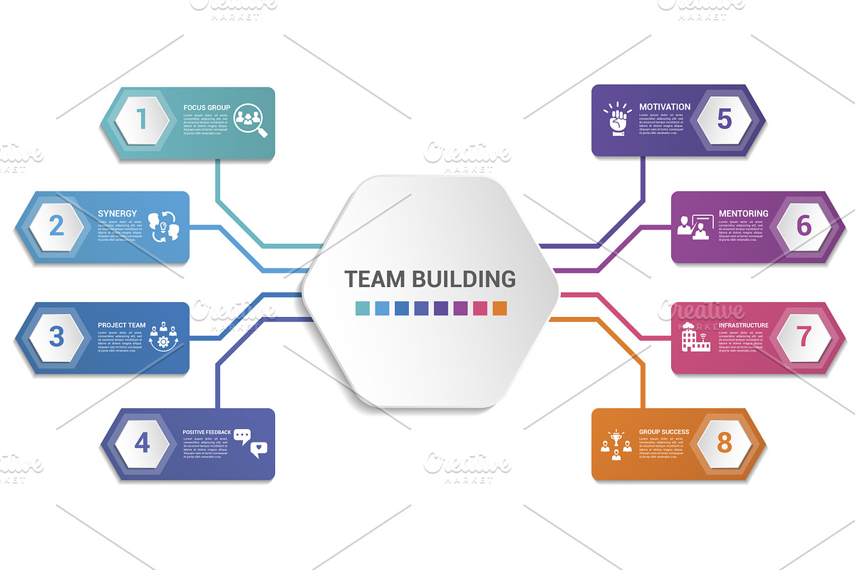 Infographic Team Building template, a Person Illustration by ...