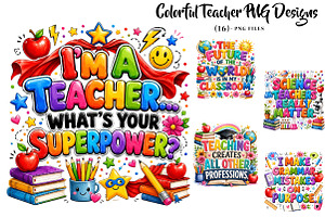 Colorful Teacher PNG Designs, a Seasonal Illustration by CreationArt