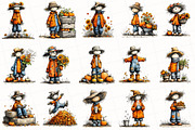 Quirky Scarecrow PNG Clipart, a Seasonal Illustration by OK Design (Thumbnail 3 of 6)