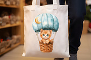 Whimsical Cat Watercolor Clipart, an Animal Illustration by Rose Art (Thumbnail 3 of 6)