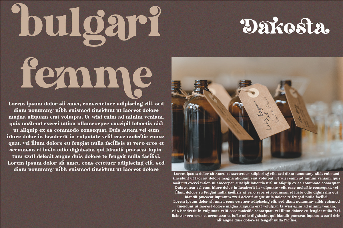Dakosta | Retro Serif Typeface, a Serif Font by MchCrafter (Photo 5 of 15)